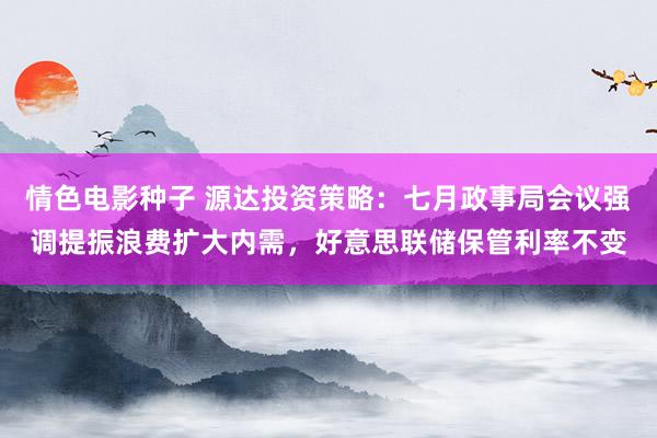 情色电影种子 源达投资策略：七月政事局会议强调提振浪费扩大内需，好意思联储保管利率不变