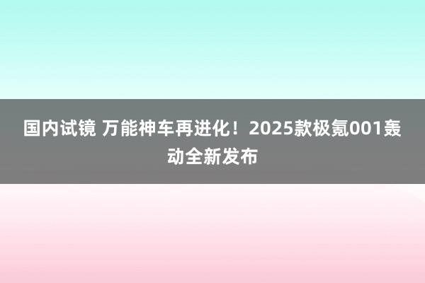 国内试镜 万能神车再进化！2025款极氪001轰动全新发布